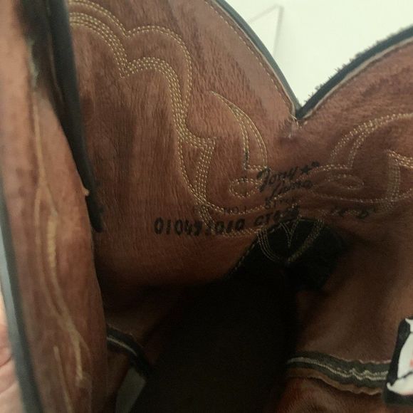 Vintage Tony Lama Black Roper Western Cowboy Boots Size 11D - USA - Style CT456 - Picture 10 of 12